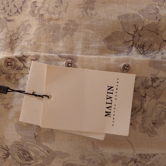 NWT Malvin print white and gray dress Sz L - Picture 2 of 9